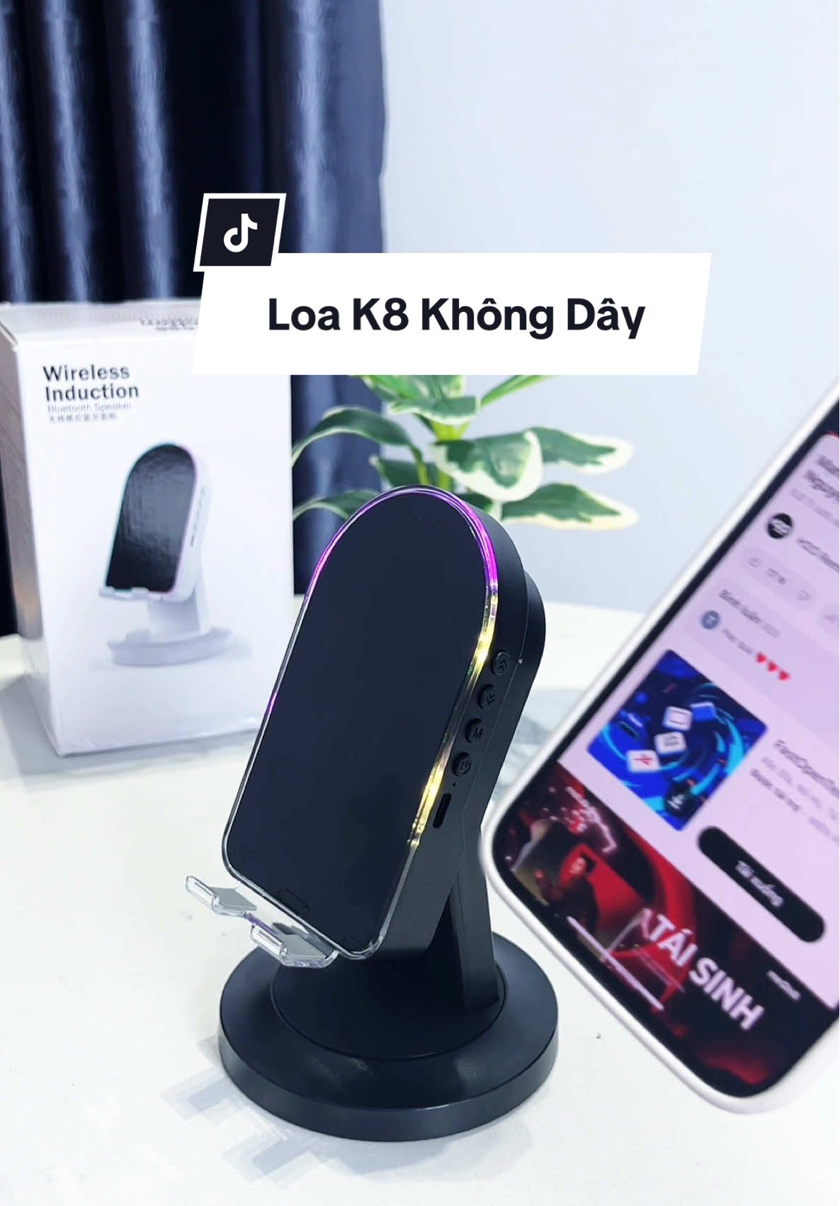 K8 Loa Cảm Ứng Không Dây (3 trong 1)Chân Đế Đa Chức Năng Không Cần Kết Nối Bluetooth #loak8 #loachandedienthoai 