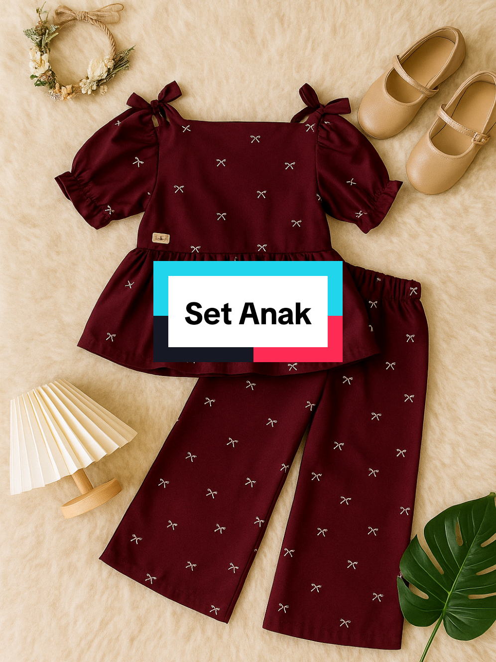 Funnara -Sabrina One Set Anak Rayon Viscose Motif Grade A Fashion Kids Perempuan Celana Lengan Pendek Karet Pundak Pita Model Celana Panjang Kulot Size S-XXL#onesetanak #setanak #setanakcewek #setelananak #bajuanak #outfitanak #fyp 