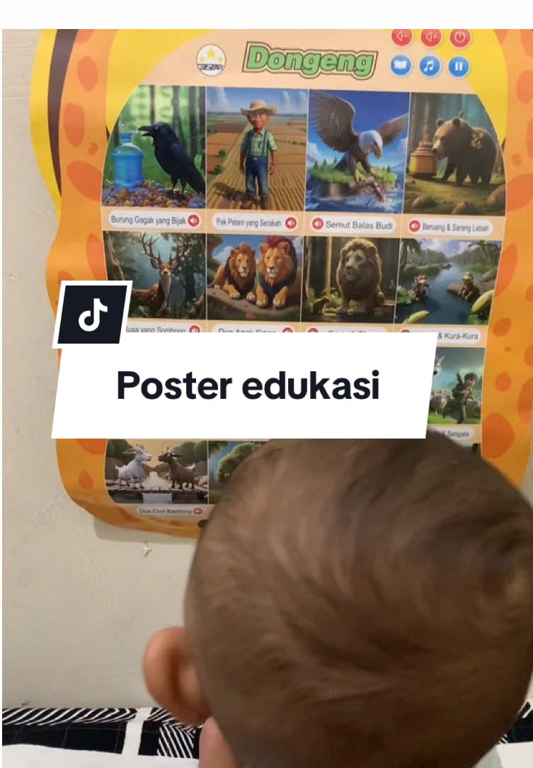 Belajar tuh nggak harus selalu duduk diem di meja belajar. Apalagi anaku masih bayi 😁  Kadang, cukup rebahan sambil dengerin dongeng dari poster di tembok 😄 Posternya bisa nyala, ada musiknya, dan isi ceritanya juga seru-seru! Dan aku happy banget… karena dia bisa belajar sambil happy.  #BelajarMenyenangkan #IbuGenZ #PosterEdukasiAnak