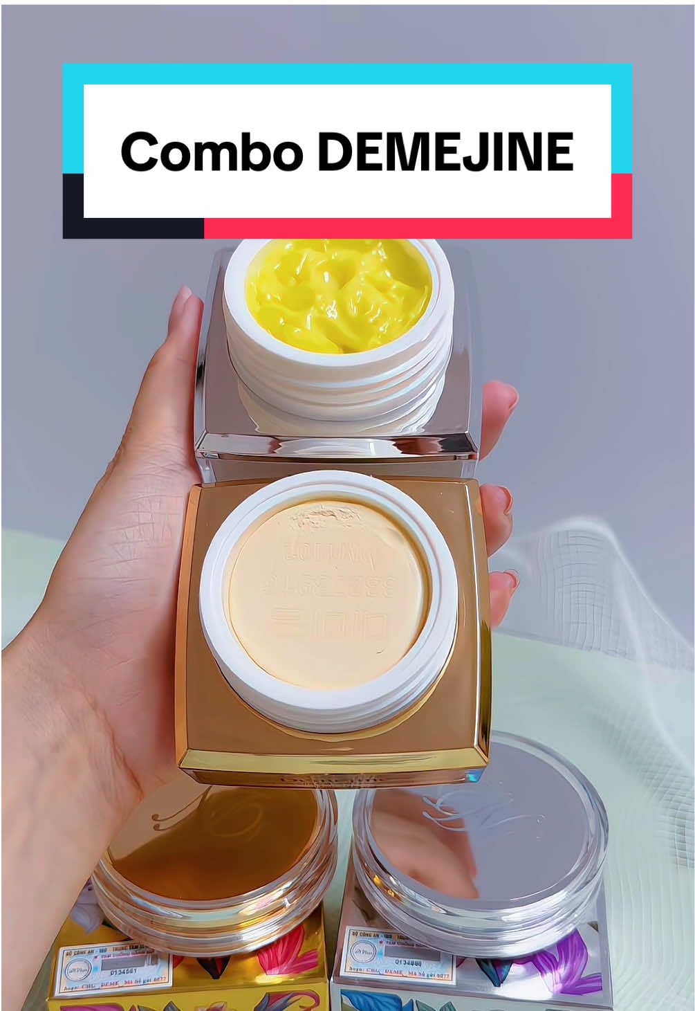 🔥🔥 KEM #Demejine – Combo ngày và đêm ✨✨✨✨ Tín đồ của kem Demejine hay còn gọi là kem DN Hàn Quốc: 👉 Đừng bỏ qua tinh chất dưỡng Essence Rose 🌸🌸 👉 Giúp cải thiện các dấu hiệu lão hóa cho da 👉 Ngăn chặn những rãnh nhăn và nếp nhăn 👉 Hỗ trợ săn chắc và se khít lỗ chân lông 👉 Giảm mụn, thâm, nám 👉 Mang lại làn da căng bóng, trắng sáng, mịn màng