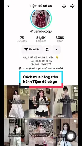 Hướng dẫn cách mua hàng trên kênh của Tiệm. Cần hỗ trợ, nàng cmt hoặc nhắn Tiệm ạ 😍 #tiemdocogu