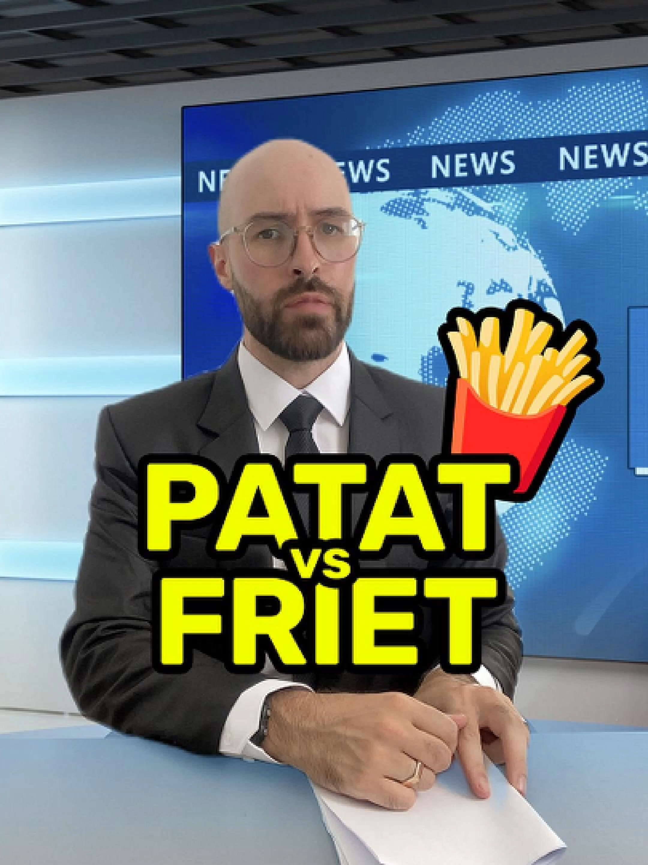 🇳🇱🍟 BERITA INTERNASIONAL tentang kentang Kamu tim mana? Team patat vs team friet? #sketch #lucu #berita #kentang #patat #friet #belanda #nederland #netherlands #journaal