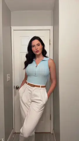 Fit check with one of my favorite songs of all time 🖤 if you don’t like this song we can’t be friends  😂  Outfit details:  Shirt- @WHBM  Pants- @Express   Belt/Shoes- Amazon #OOTD #fitcheck #bsb #womensfashion #officeoutfit #fyp 