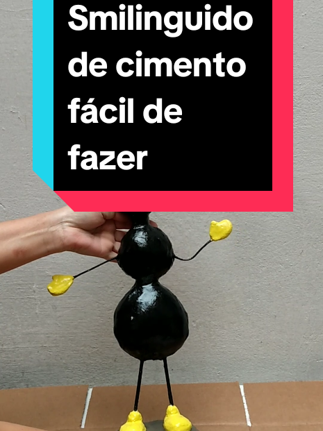 Smilinguido de cimento, fácil de fazer, ideal para iniciantes  #artesanatocomcimento #tutorial #artecomcimento #cimento #smilinguido #artesanato #reciclagem #jardim 