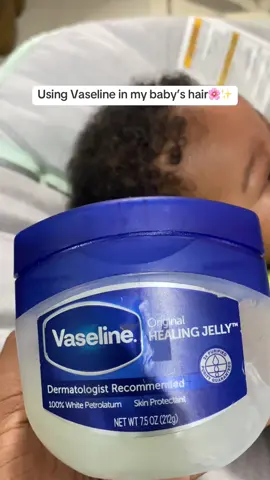 I usually apply it to her hair while it’s damp. I’ve tried “just for me” and it gave her cradle cap so @Vaseline works best for me right now. #BabyHairCare #MomLife #girlmom 