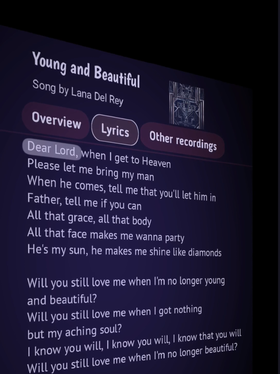 Young and beautiful 🥺🎶 #lyrics #lyricsvideo #lyricsmusic #music #song #youngandbeautiful #lanadelrey #fypforyou #fypforyoupage #lirickoss 