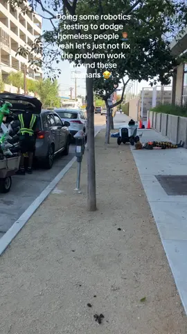They are now doing robotics testing in Los Angeles so that the robots could dodge unhoused people laying on the street 😳 😬 #dystopian #city #future #robot #la #losangeles 