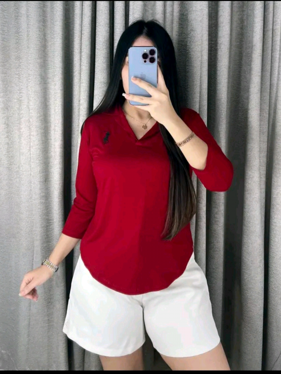 Olive Bordir Atasan Kerah V Lengan panjang bahan adem dan lembut di kulit #bajuatasawanita #bajuwanita #bajumurah #atasanwanita 