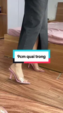 Dép guốc quai trong 9cm mũi nhọn đẹp sang #giaynu #depnu #depguocxinh #giaynuthoitrang #caogotnu 
