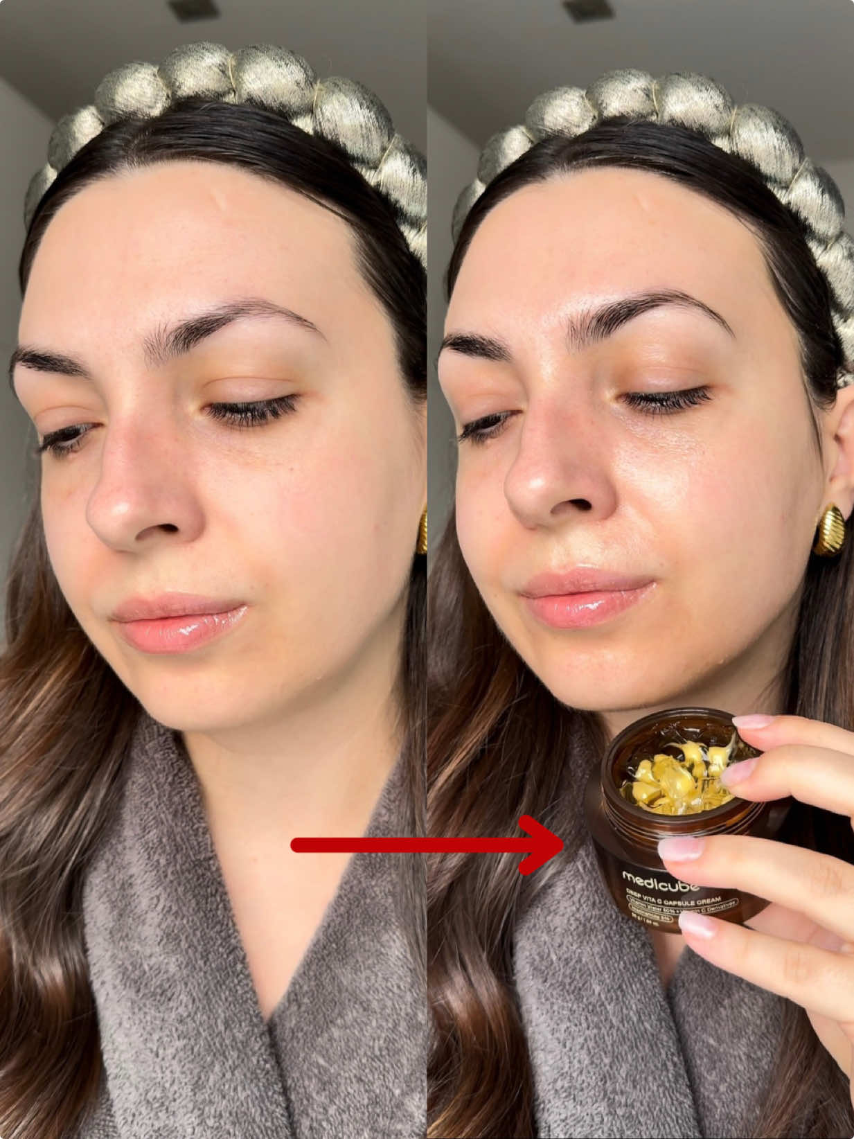 Had to try the viral @medicube global vitamin C capsule cream 👀 so hydrating + instant glow 🧚‍♀️ #fyp #medicube #skincareroutines #vitamincskincare 