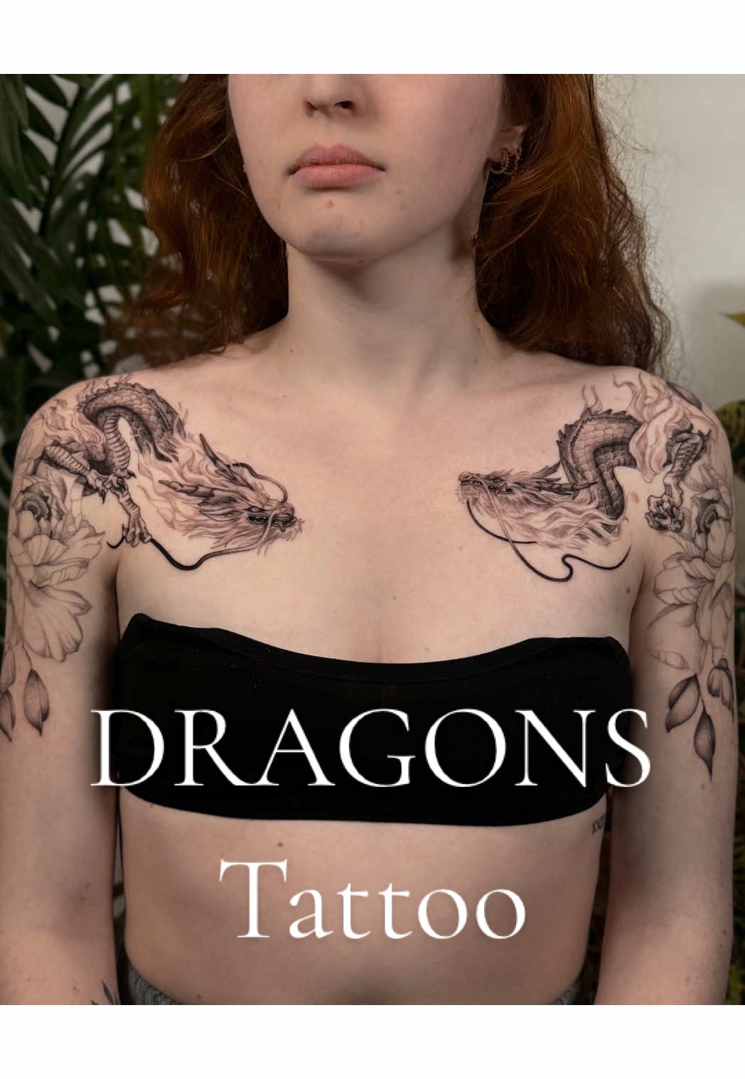 🐉 DRAGONS 🐉  Oriental themed dragons and Peonoies for this chest and shoulders tattoo! Mixing denty details, elegance and fierce beasts 😍🖤 do you like it? 🇮🇹  Draghi e peonie a tema orientale per questo tattoo su spalle e petto! Un mix di dettagli precisi, eleganza e draghi 😍🖤 Ti piace? #tattooartist #tattoo #fyppp #dragontattoo #japanesetattoo #dragons #tattooidea 