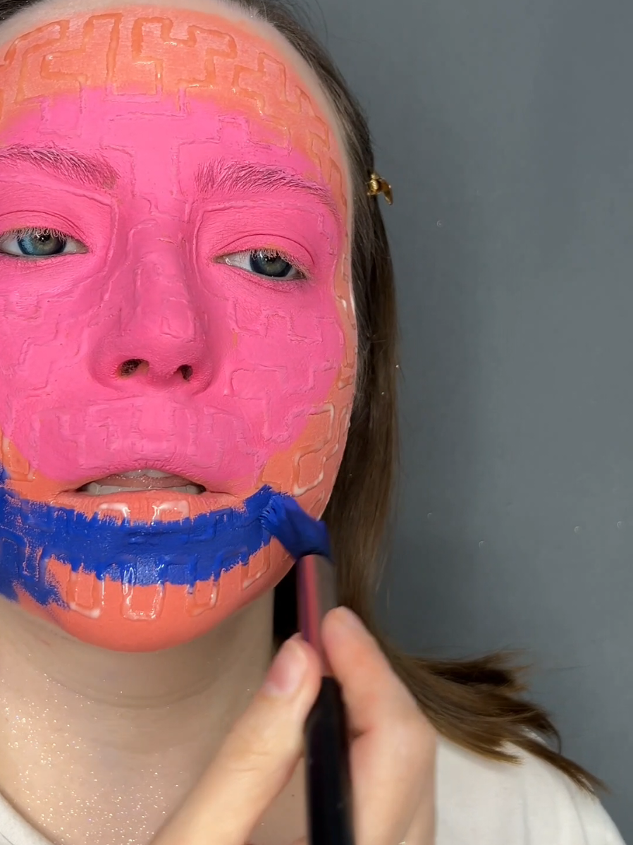 Surprise underneath tutorial #makeup #liquidlatex #satisfying #sfxmakeup #satisfyingvideo 