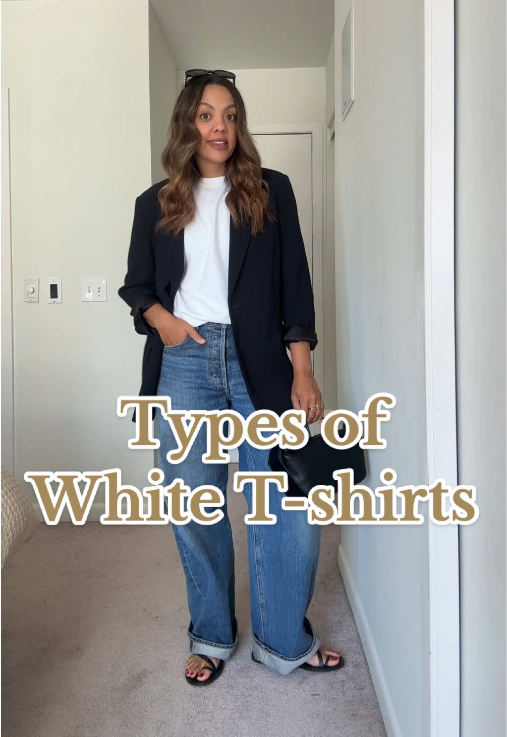 The different types of white T-shirts you need in your closet! #whitetshirt #closetbasics #fashiontiktok #closetessentials #stylinghelp 