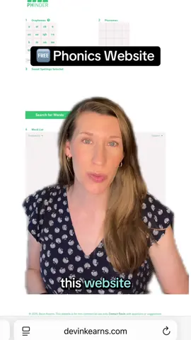 🤯 If you need a word list for a particular grapheme, this website is perfect!  1️⃣ Pick the grapheme 2️⃣ Choose the phoneme (some spellings will have multiple) 3️⃣ Click “search for words” 4️⃣ Look at the list and choose words to practice reading and spelling. I like to sort by frequency!  Bonus tip! ✨ If you want to narrow it down, you can pick multiple graphemes. For example, maybe you only want short a words with CK.  🤔 Know any other websites that are great for phonics teachers? Let me know!  #phonics #education #teacherwebsites #edtechteachers #elementaryteacher #scienceofreading #phonemes #graphemes #americanenglish #spelling #literacy #teachermom #structuredliteracy 