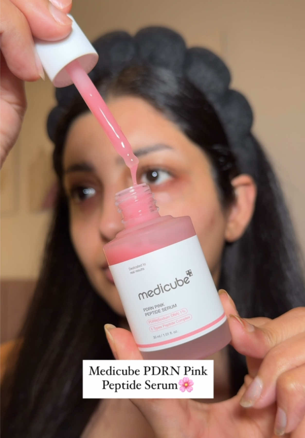 Medicube pink peptide serum 👅 @medicube global  @Medicube Beauty  #skincare #medicube #medicubepartner #BeautyTok #BeautyReview 