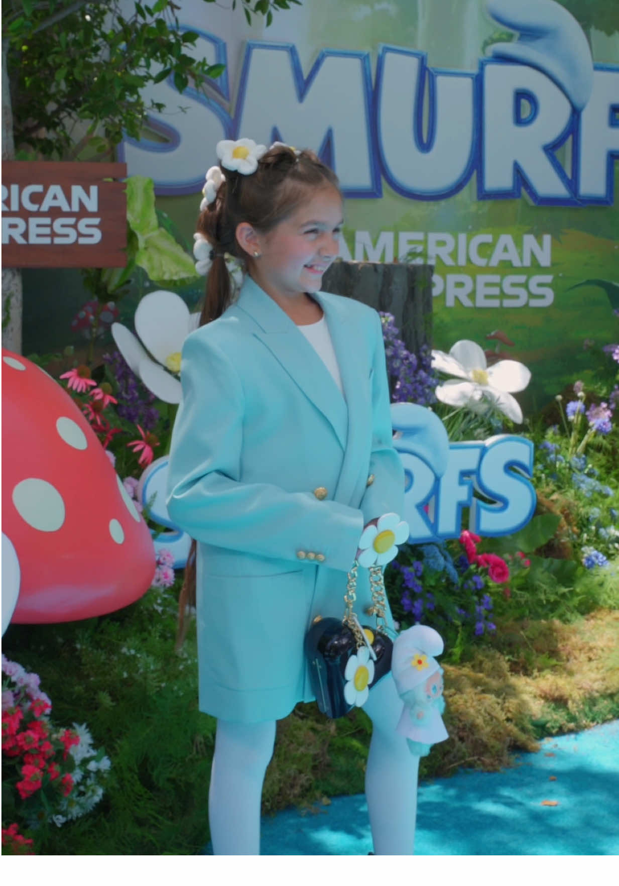 From the blue carpet to blue besties 💙💫 The Smurfs premiere was a dream. Now go see the magic hit the big screen this Friday! @Paramount Pictures @Smurfs Movie #ad 