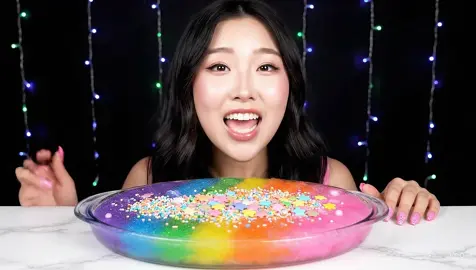 Real or AI Rainbow Slime 🌈 #slimemukbang #asmrsounds #aislime #slime