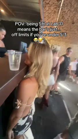 Petition to lower the bar at Lab for the 5ft girlies 😅🍸 #ShortGirlStruggles”#Lab11 #BirminghamNights #POV #FYP  @Lab11 @levelsevents_official 