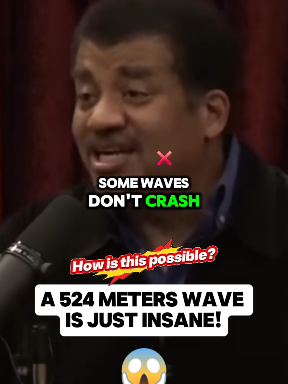 A 524 meters wave is just mind-blowing.  This video features an AI-generated voice for storytelling and educational purposes. It is not the real Neil Degrasse Tyson. #viralvideos #mindblown #Science #neildegrassetyson #waves #ocean #water 