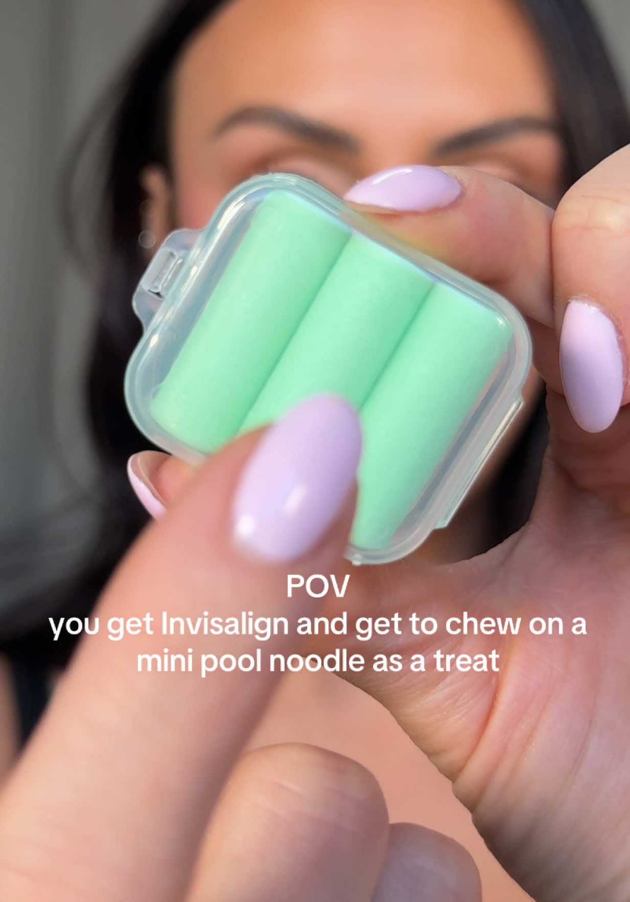 It’s giving ✨👗chewing on a Polly pocket clothes 👠✨nostalgia  @McAllister Dentistry for all your Invisalign needs 🫶🏼 #invisalign #asmr #eatingasmr 