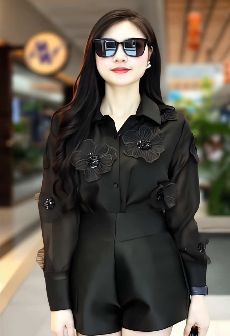 Sơ Mi đính hoa sang chảnh 2 lớp kín đáo dày dặn #xuhuong #viral #trending #sominu #aosominu 