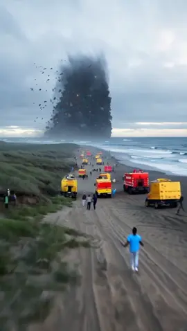 #tsunami #wave Massive wave lands on crowded beach.Do you think it could happen? al fiction. #aiart
