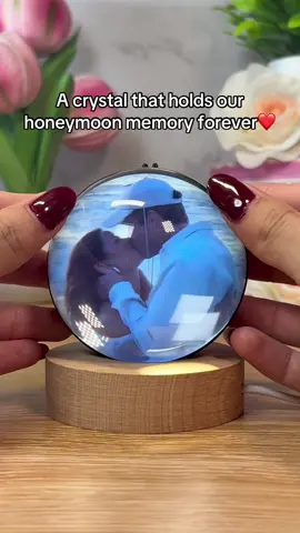 It’s the best gift I got 🥹🎁 - Is a personalized crystal ball that plays your favorite video. #couples #crystalball 