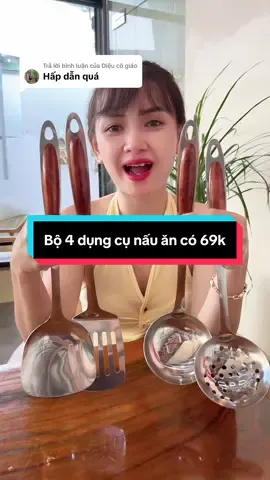 Trả lời @Diệu cô giáo Bộ 4 dụng cụ nấu ăn nhà bếp Inox có 69k #xh #dungcunhabep #dungcunauan #giadungtienich 