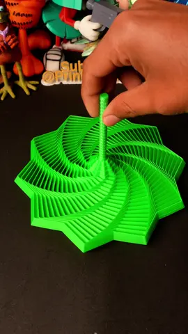 3D-Printed Expanded Sensory Fidget Star.  📁File: Makerworld  🖨️Printer: @bambulab_official A1 AMS Filament: @eSUN 3D Printing Basic PLA Green. #asmr #3dprinting #satisfying #fidget #star 