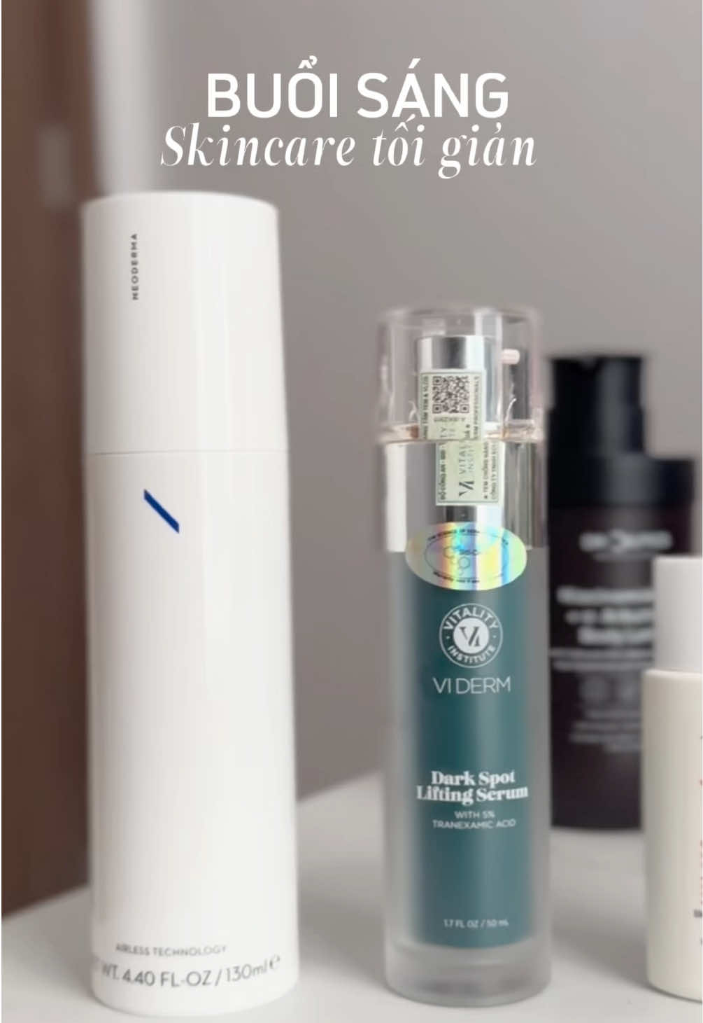 Chăm sóc da tối giản dưỡng sáng bảo vệ da buổi sáng #neoderma #viderm #anubis 