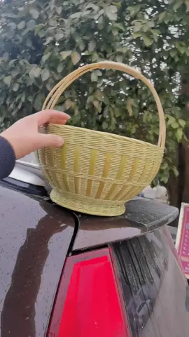 30秒教你编菜篮子#藤条编织成品手提篮子 #纯手工编制 #编篮子 #竹编
