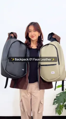 Tas ransel anti air dengan bahan kulit sintetis✨ Backpack 01 Faux Leather. #OpenEnding #lokalbrand #OpenEndingBackpack #belilokal 