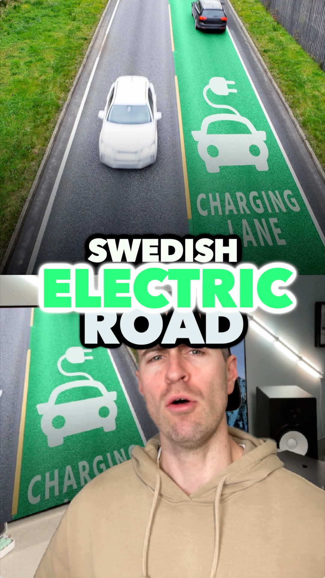 Electric charging road in Sweden #ev #evroad #sweden #electricroad
