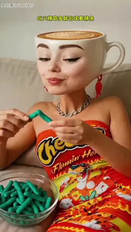 Spicy Cheetos co-branded Tajiki spicy strips? Ballerina Cappuccino's head started smoking after eating it! 🥵🔥😭 #ForeignShanhaijing #AmericanShanhaijing #Snacks #FunnyVideos #Abstract 