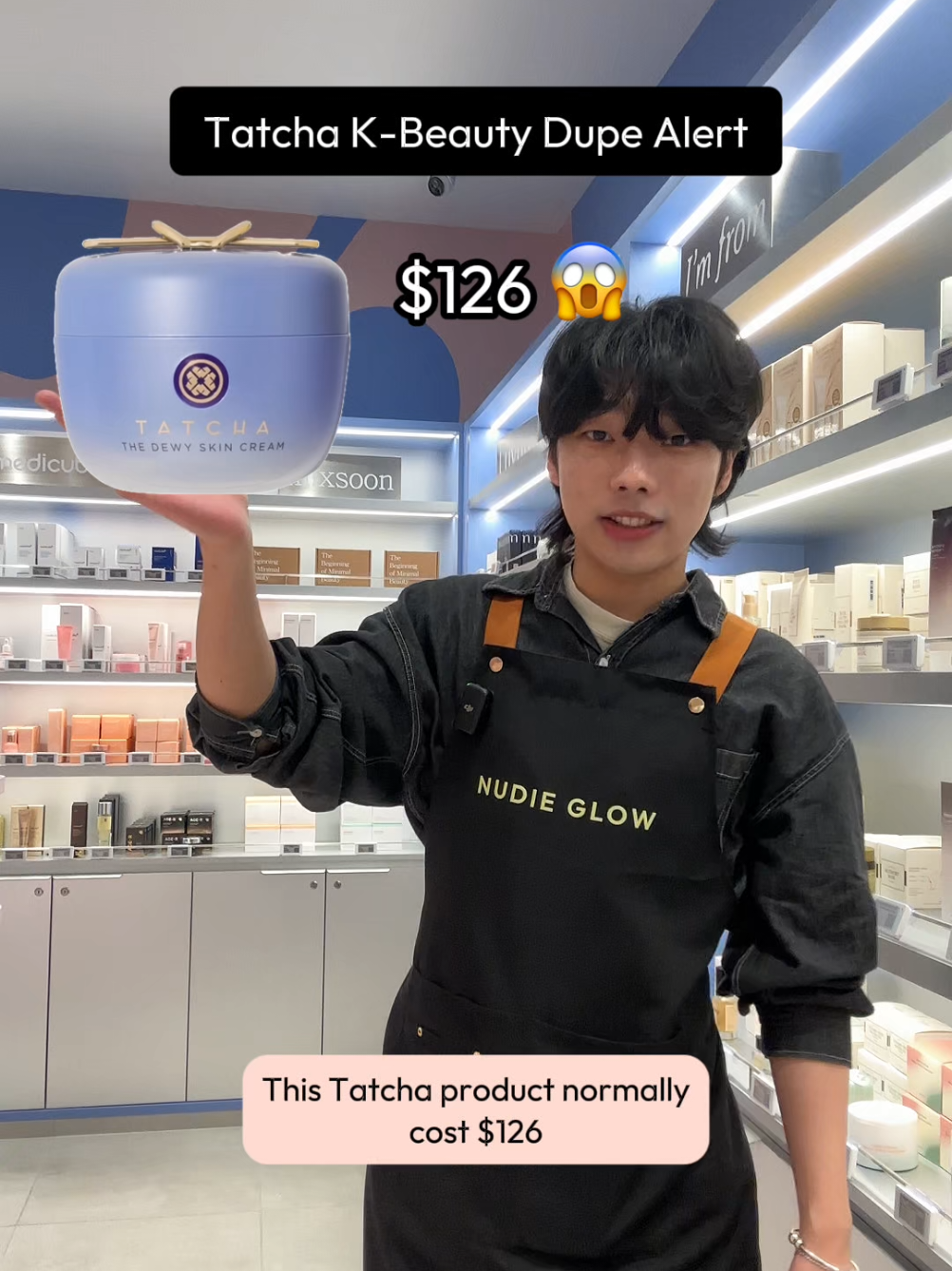 Tatcha's K-Beauty dupe!!! 😱 Have you tried either of these best-selling creams? 🤎✨️ featured product: @haruharuwonder_official Black Rice 10 Hyaluronic Cream (Unscented) #kbeautyskincare #productdupes #koreanskincare #koreanbeauty #nudieglow 
