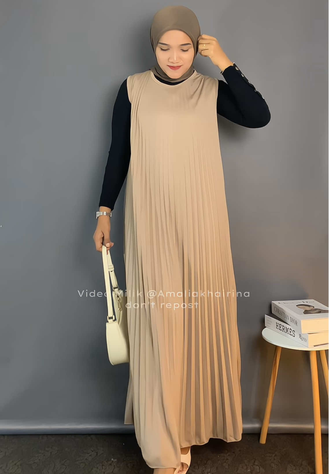 inner dress plisket 😍 #innerdress #innerplisket #outfitsimple #rekomendasioutfit #dressoutfit 