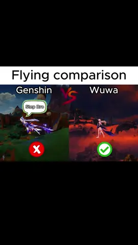 Flying comparison, which one is better? Genshin or WuWa? #GenshinImpact #genshin #wuwa #wutheringwaves 