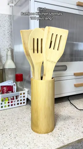 8 in 1 bamboo kitchen utensils #kitchenutensils #kitchenutensil #kitchenutensilset #bambookitchenutensil #kitchen #utensils #bambooutensils 