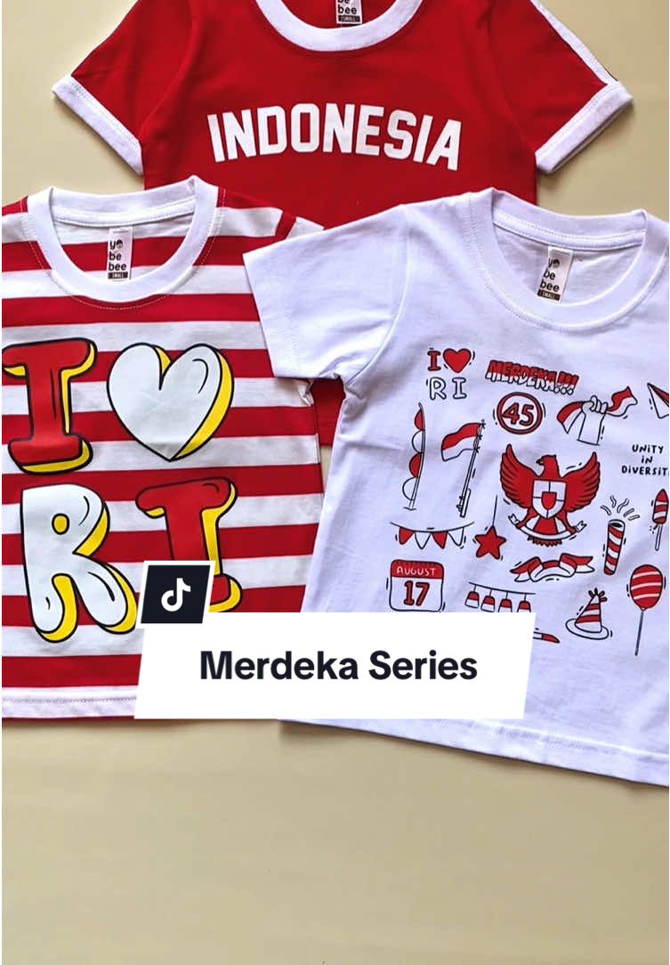 Rayakan semangat Merdeka bareng si Kecil! 🇮🇩✨ Yobebee hadirkan Merdeka Series spesial HUT RI ke-80, siap nemenin momen 17-an dengan outfit kece yang penuh nasionalisme! Tersedia 3 desain keren: ❤️ Indonesia 🤍 I Love RI 🦅 Garuda 45 Dibuat dengan bahan nyaman & sablon premium — cocok untuk lomba, upacara, atau sekadar seru-seruan Merdeka di rumah! 🎉 Koleksi terbatas, buruan checkout sekarang ya, Moms! #Yobebee #MerdekaSeries _ #pakaiananak #bajuanak #kaosanak              