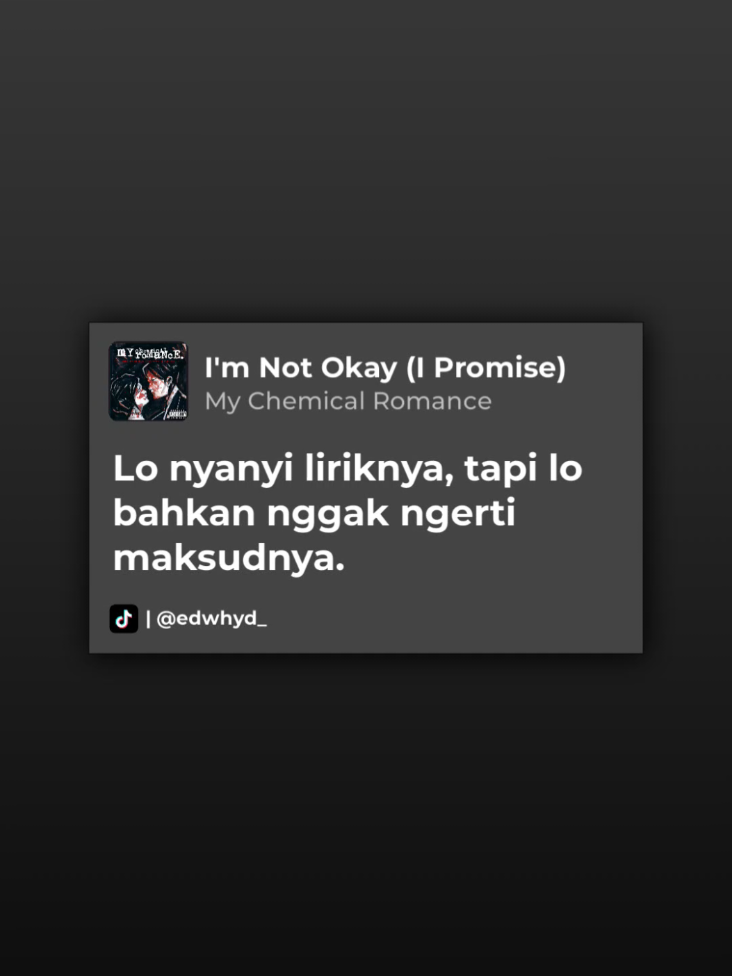 I’m Not Okay (I Promise) – #mychemicalromance #rock #emo #song #music #notokay #foryou #page #fyp 