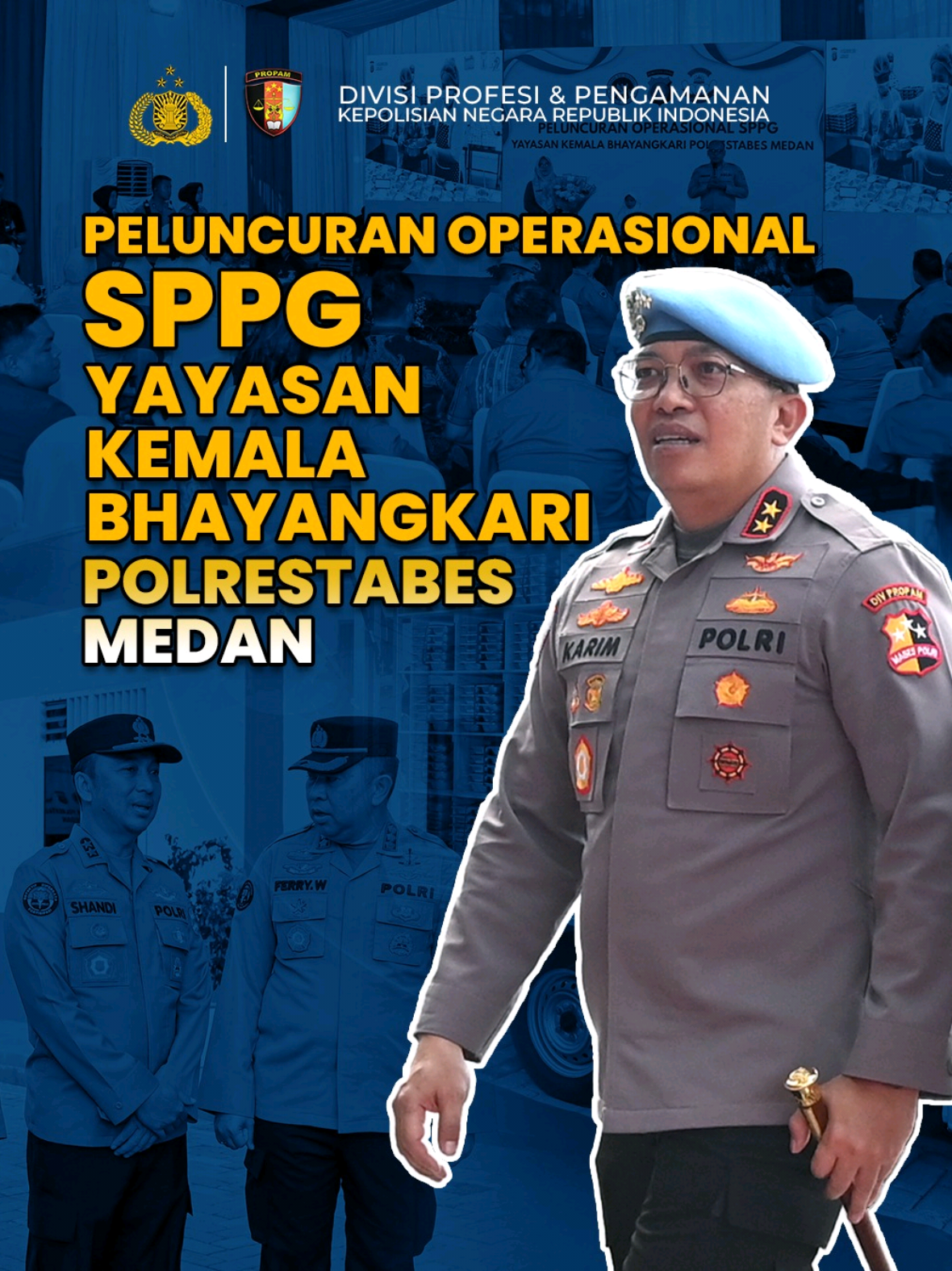 Bapak Kapolri dan ibu ketua Bhayangkari secara langsung meresmikan Satuan Pelayanan Pemenuhan Gizi (SPPG) Kemala Bhayangkari di Polrestabes Medan. Peresmian ini menjadi langkah Polri bersama Bhayangkari dalam mendukung pemenuhan gizi yang optimal. Melalui SPPG, Polri menunjukkan kepeduliannya terhadap tumbuh kembang generasi penerus bangsa karena anak yang sehat adalah pondasi kuat bagi masa depan Indonesia. #polriuntukmasyarakat #polripresisi #divpropampolri #kadivpropam #propampresisi  @divisipropampolri_ 
