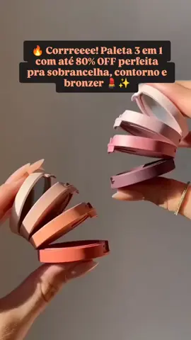 💄 Paleta 3 em 1 com até 80% de desconto! Use pra sobrancelha, bronzer e contorno! #PromoShopee #Achadinhos #MakeBoaEBaratinha #fyyyyyyyyy #fyb #foryou #DicaDeBeleza #make #mulher 