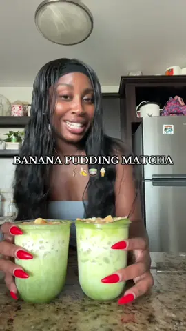 Banana pudding matcha recipe AT HOME! 😍😍🍌🍵  - #matchalatte #matcharecipe #matchaathome #bananapuddingmatcha #matchatok 