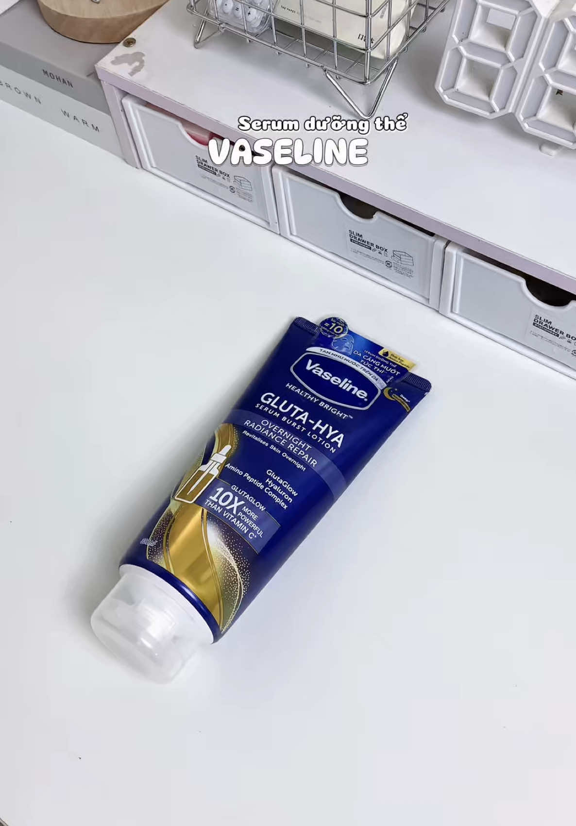 Serum dưỡng sáng Vaseline tan như nước trên da 💦#nhyeeubox #vaseline #vaselineglutahya#vasrumduongthevaseline #duongdabody #unboxing #review #xuhuong #viral 