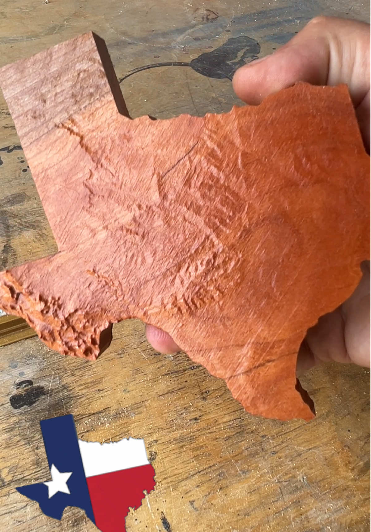 ⭐️ This was me learning 3D topographical mapping for the CNC. Kind of obviously I didn’t exaggerate the elevation enough because Texas is, for the most part flat-ish. Good experiment though! 💜 #texas #texaspride #cncmachining #cnc #wood #cherry #Hustle #topography 