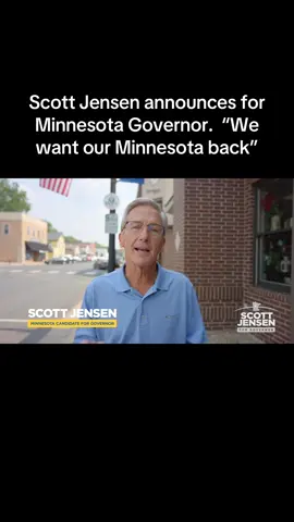 Scott Jensen announces for Minnesota Governor.  “We want our Minnesota back”