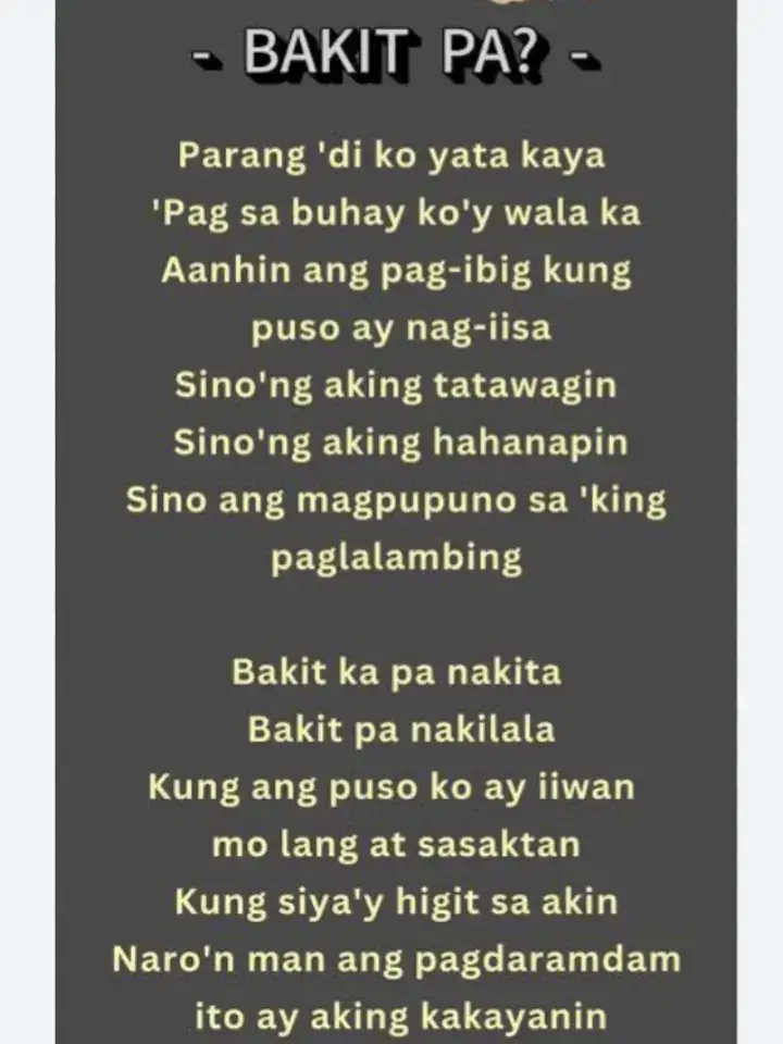 #BAKIT PA LYRICS BY JESSA ZARAGOZA  #JESSA ZARAGOZA SONGS #BAKIT PA KARAOKE #tiktokphilippines  #FYP #TRENDING SONG #latestsongs SONGS