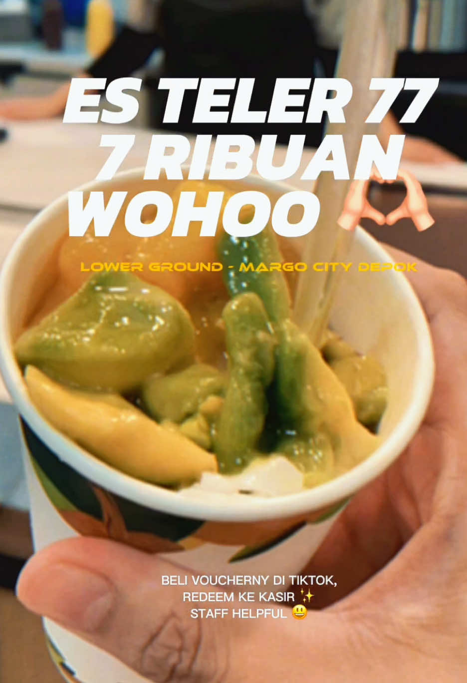 ES TELER 77 MINI CUMA 7RIBUAN BELI VOUCHERNYA DI TIKTOK YA KAWAN SI PECINTA JAJAN 🤣✨🫶🏻 ✅ CASHLESS ✅ REDEEM MUDAH KE KASIR ✅ STAFF GERCEP MENYIAPKAN  ✅ TOPPING BUAH SEGAR Yang lagi bingung mau jajan es apa selagi di #margocity bisa coba beli #esteler77 🫶🏻 SELAMAT ULANG TAHUN! Thankyou udah kasih promo se-asik terjangkau ini hahaha 🥑 #tiktokgo #tiktokvoucher #jajan #promomakanan #esteler #diskonesteler77 #es #foodies #infodepok #jajanhemat #promotiktok 