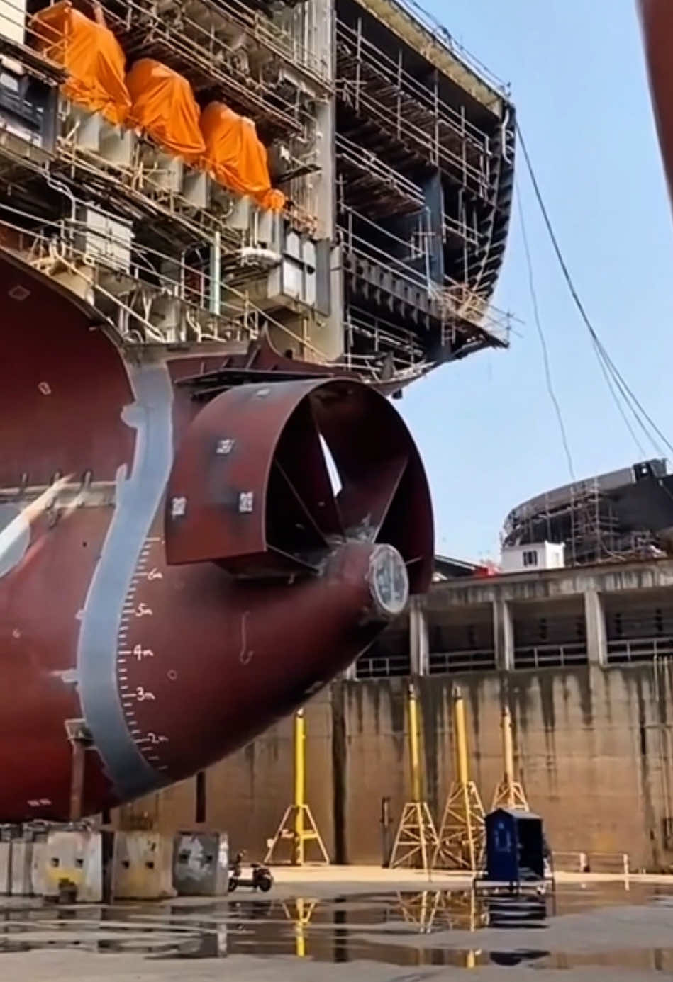 Huge ship under construction #construction #ship #gaint #sealife #ocean #seafury 