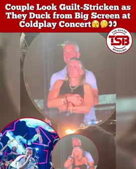 This couple were all smiles and cuddles at a #Coldplay concert until the big screen suddenly cut to them 😭 Their reaction has sparked plenty of online speculation about what they might be trying to hide 🫣👀 [ @instaagraace ]